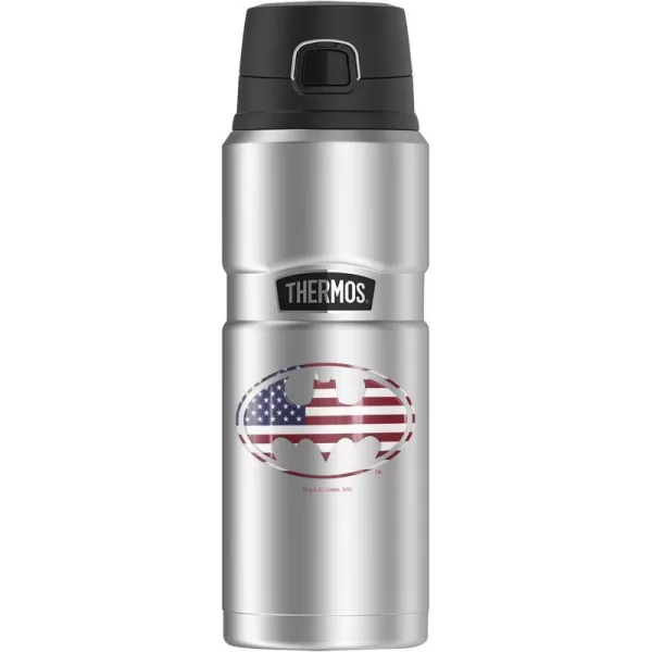 Batman USA American Flag Shield Logo THERMOS STAINLESS KING Stainless Steel Drink Bottle Vacuum insulated amp Double Wall 24oz24 oz Bottle USA American Flag Shield Logo