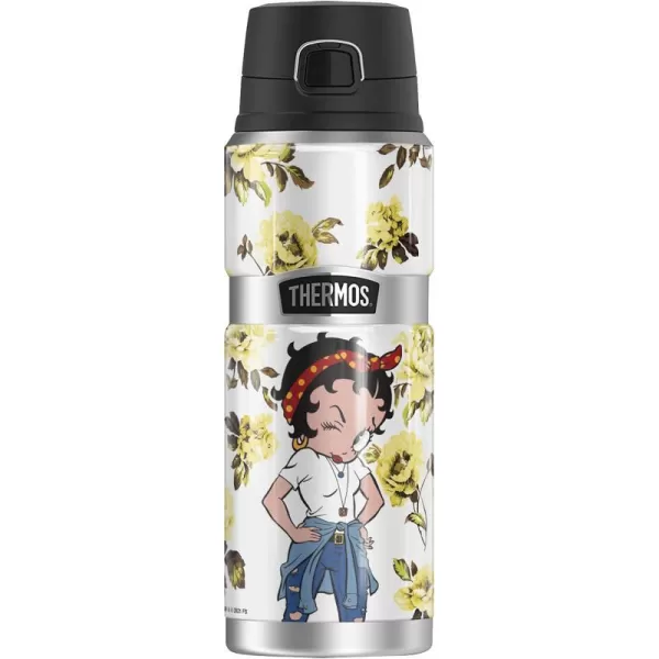 Betty Boop Yellow Flowers THERMOS STAINLESS KING Stainless Steel Drink Bottle Vacuum insulated amp Double Wall 24ozBetty Boop Yellow Flowers THERMOS STAINLESS KING Stainless Steel Drink Bottle Vacuum insulated amp Double Wall 24oz