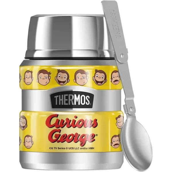 Curious George Curious George Faces THERMOS STAINLESS KING Stainless Steel Food Jar with Folding Spoon Vacuum insulated amp Double Wall 16ozCurious George Curious George Faces THERMOS STAINLESS KING Stainless Steel Food Jar with Folding Spoon Vacuum insulated amp Double Wall 16oz