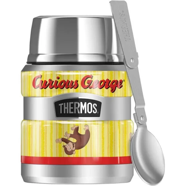 Curious George Rolling George THERMOS STAINLESS KING Stainless Steel Food Jar with Folding Spoon Vacuum insulated amp Double Wall 16ozCurious George Rolling George THERMOS STAINLESS KING Stainless Steel Food Jar with Folding Spoon Vacuum insulated amp Double Wall 16oz