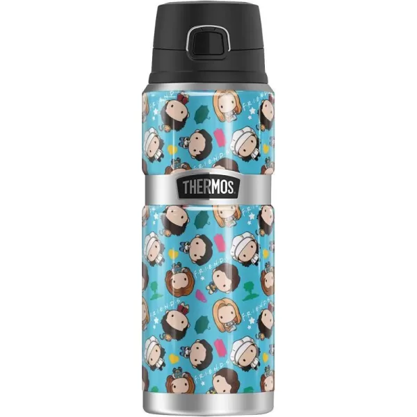 Friends Chibi Pattern THERMOS STAINLESS KING Stainless Steel Drink Bottle Vacuum insulated amp Double Wall 24oz24 oz Bottle CHIBI PATTERN