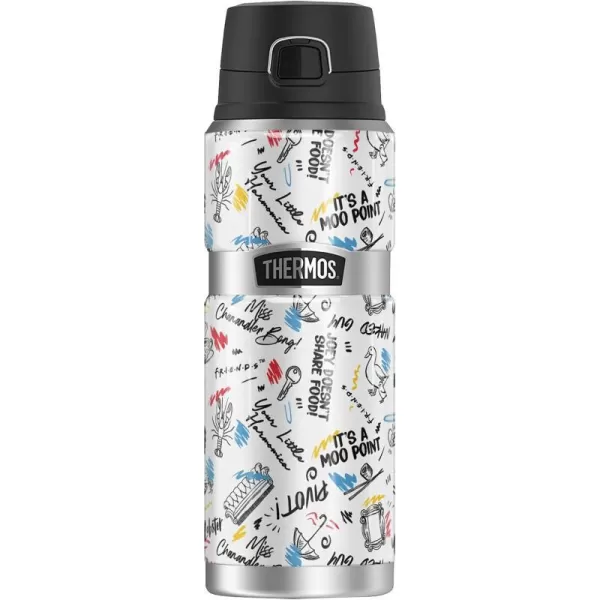 Friends Chibi Pattern THERMOS STAINLESS KING Stainless Steel Drink Bottle Vacuum insulated amp Double Wall 24oz24 oz Bottle INK PEN FRIENDS PATTERN