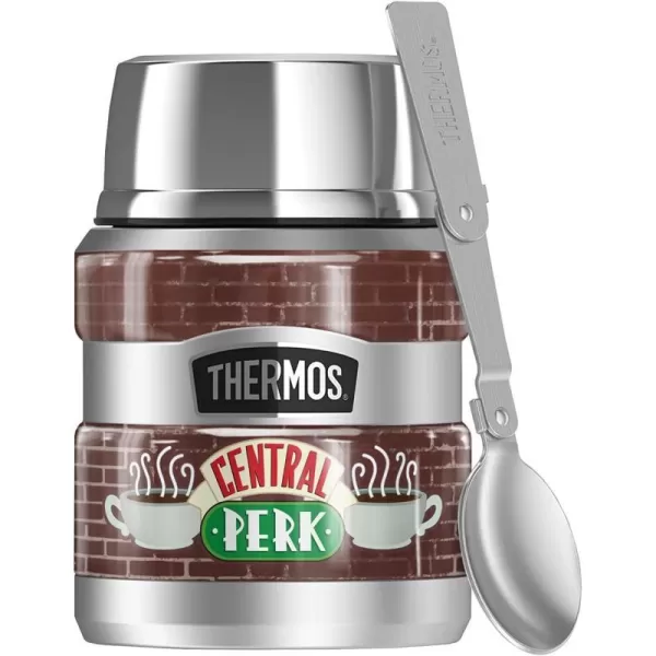 Friends Headshots THERMOS STAINLESS KING Stainless Steel Food Jar with Folding Spoon Vacuum insulated amp Double Wall 16oz16 oz Food Jar CENTRAL PERK BRICK WALL