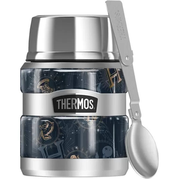 Harry Potter Celestial Hogwarts Pattern THERMOS STAINLESS KING Stainless Steel Food Jar with Folding Spoon Vacuum insulated amp Double Wall 16oz16 oz Food Jar CELESTIAL HOGWARTS PATTERN