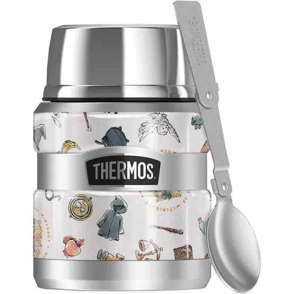 Harry Potter Celestial Hogwarts Pattern THERMOS STAINLESS KING Stainless Steel Food Jar with Folding Spoon Vacuum insulated amp Double Wall 16oz16 oz Food Jar WATERCOLOR MAGICAL PATTERN