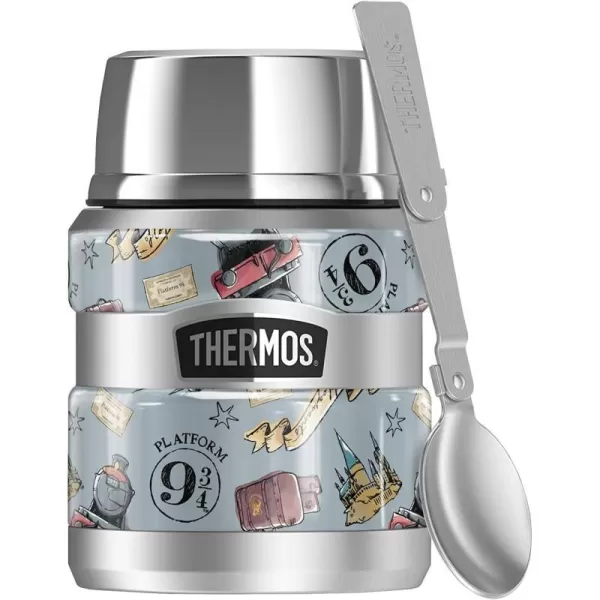 Harry Potter Celestial Hogwarts Pattern THERMOS STAINLESS KING Stainless Steel Food Jar with Folding Spoon Vacuum insulated amp Double Wall 16oz16 oz Food Jar WATERCOLOR HOGWARTS EXPRESS PATTERN