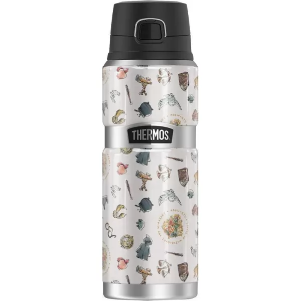 Harry Potter Footprint Pattern THERMOS STAINLESS KING Stainless Steel Drink Bottle Vacuum insulated amp Double Wall 24oz24 oz Bottle WATERCOLOR MAGICAL PATTERN