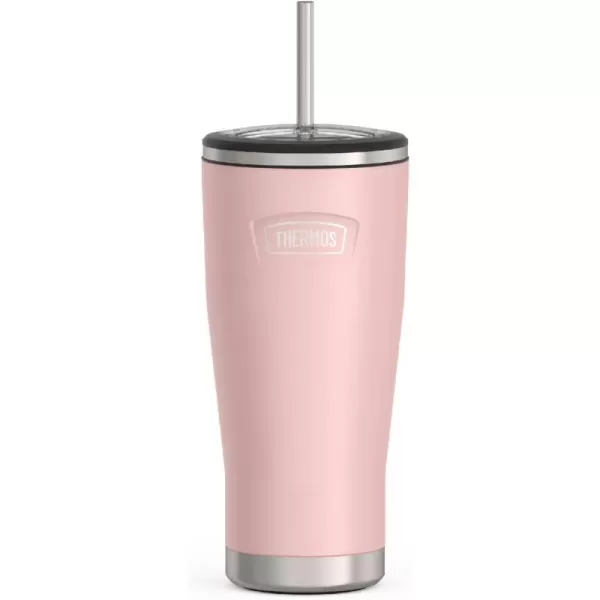 ICON SERIES BY THERMOS Stainless Steel Cold Tumbler with Straw 24 Ounce Sandstone24 Ounce Sunset Pink