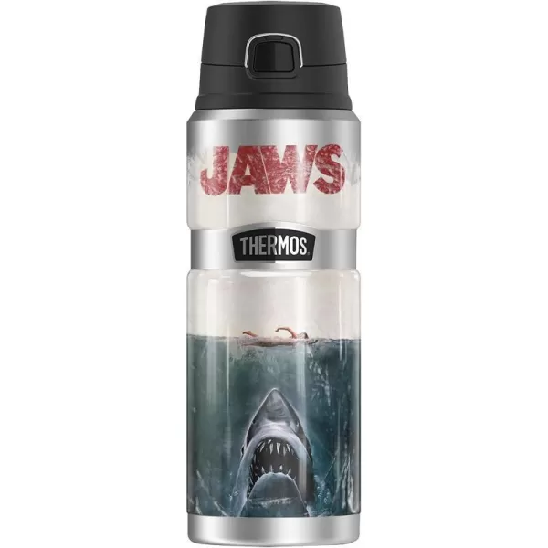 Jaws Distressed Jaws THERMOS STAINLESS KING Stainless Steel Drink Bottle Vacuum insulated amp Double Wall 24ozJaws Distressed Jaws THERMOS STAINLESS KING Stainless Steel Drink Bottle Vacuum insulated amp Double Wall 24oz