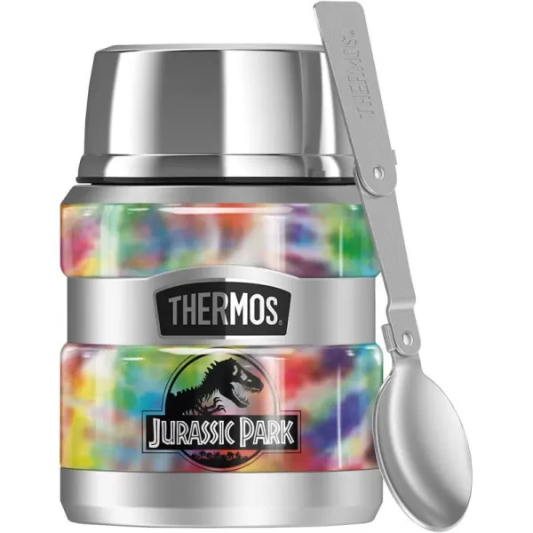 Jurassic Park Tie Dye Burst Logo THERMOS STAINLESS KING Stainless Steel Food Jar with Folding Spoon Vacuum insulated amp Double Wall 16ozJurassic Park Tie Dye Burst Logo THERMOS STAINLESS KING Stainless Steel Food Jar with Folding Spoon Vacuum insulated amp Double Wall 16oz