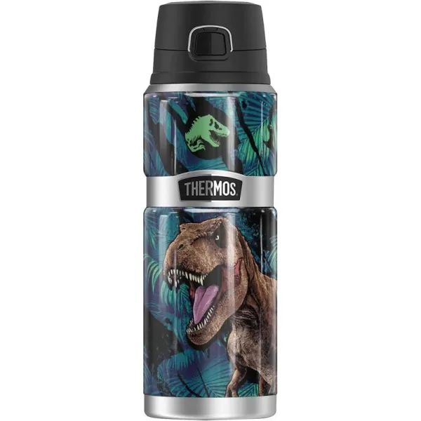 Jurassic World Neon Jungle TRex THERMOS STAINLESS KING Stainless Steel Drink Bottle Vacuum insulated amp Double Wall 24oz24 oz Bottle NEON JUNGLE TREX