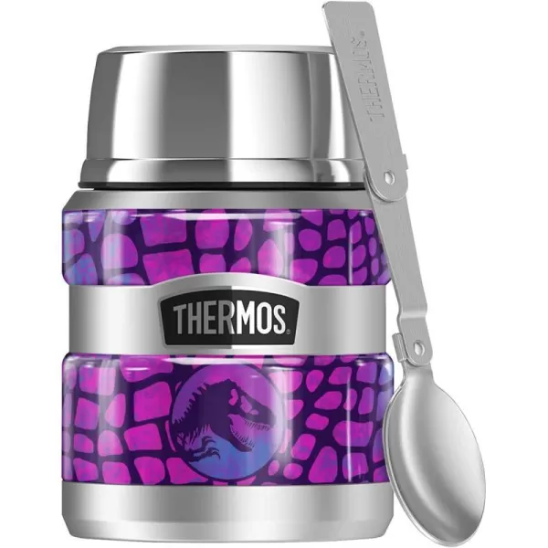 Jurassic World Neon Purple Scales THERMOS STAINLESS KING Stainless Steel Food Jar with Folding Spoon Vacuum insulated amp Double Wall 16ozJurassic World Neon Purple Scales THERMOS STAINLESS KING Stainless Steel Food Jar with Folding Spoon Vacuum insulated amp Double Wall 16oz