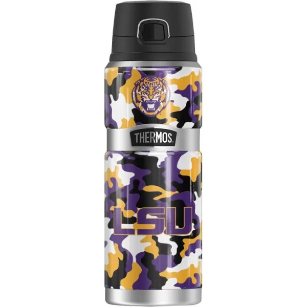 LSU Official Collection THERMOS STAINLESS KING Stainless Steel Drink Bottle Vacuum insulated amp Double Wall 24ozCamo