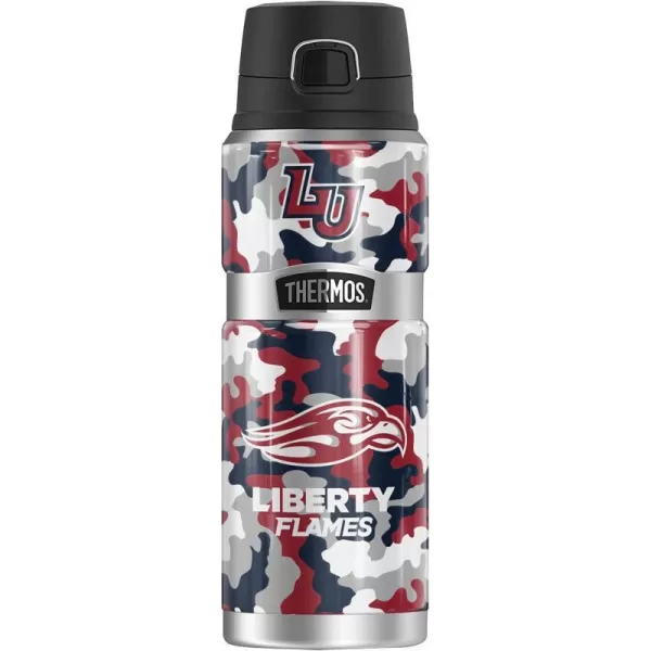 Liberty University Official Collection THERMOS STAINLESS KING Stainless Steel Drink Bottle Vacuum insulated amp Double Wall 24ozCamo