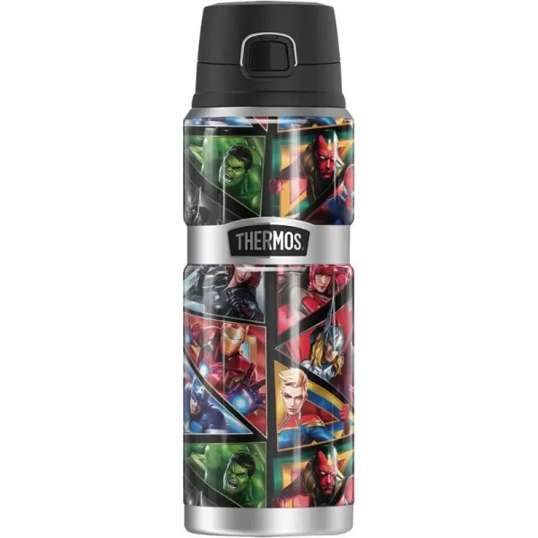 MARVEL  Avengers Etch THERMOS STAINLESS KING Stainless Steel Drink Bottle Vacuum insulated amp Double Wall 24oz24 oz Bottle Collage