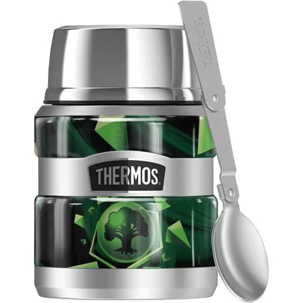 Magic The Gathering Green Mana Stylized THERMOS STAINLESS KING Stainless Steel Food Jar with Folding Spoon Vacuum insulated amp Double Wall 16oz16 oz Food Jar GREEN MANA STYLIZED