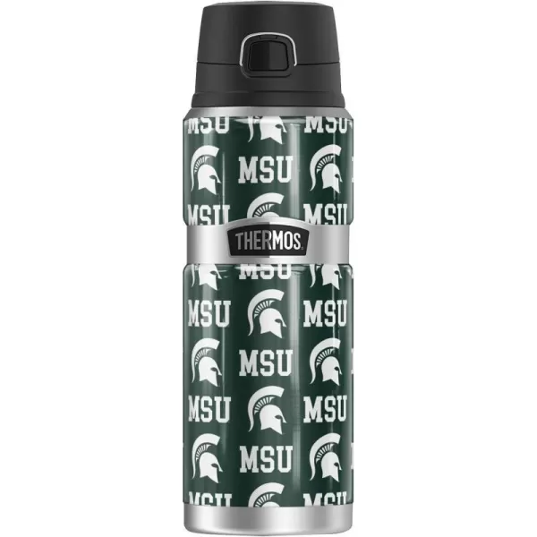 Michigan State University Collection THERMOS STAINLESS KING Stainless Steel Drink Bottle Vacuum insulated amp Double Wall 24ozLOGO PATTERN