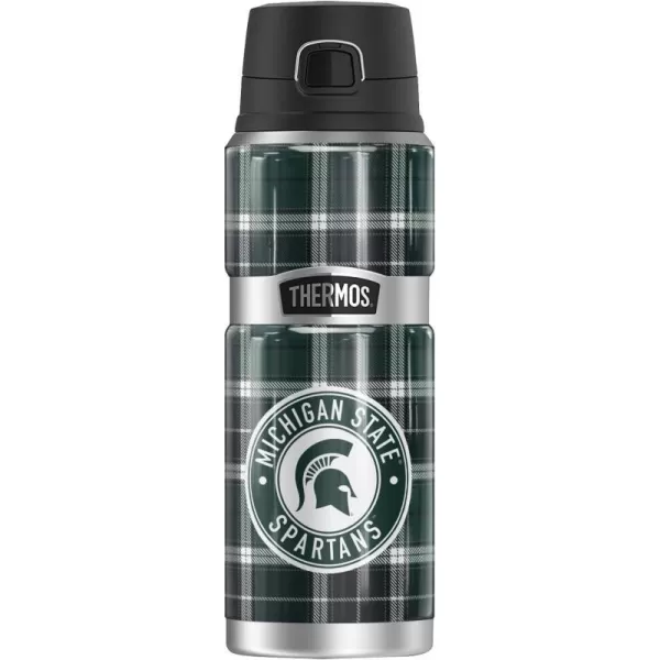 Michigan State University Collection THERMOS STAINLESS KING Stainless Steel Drink Bottle Vacuum insulated amp Double Wall 24ozPLAID