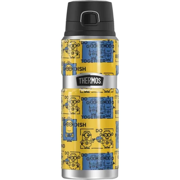 Minions Minion Collage THERMOS STAINLESS KING Stainless Steel Drink Bottle Vacuum insulated amp Double Wall 24oz24 oz Bottle POSITIVITY SQUARES PATTERN