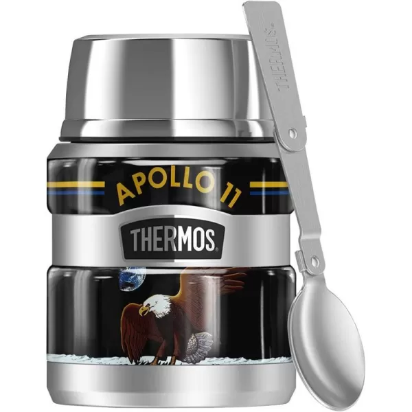 Nasa Apollo The Eagle Has Landed THERMOS STAINLESS KING Stainless Steel Food Jar with Folding Spoon Vacuum insulated amp Double Wall 16ozNasa Apollo The Eagle Has Landed THERMOS STAINLESS KING Stainless Steel Food Jar with Folding Spoon Vacuum insulated amp Double Wall 16oz