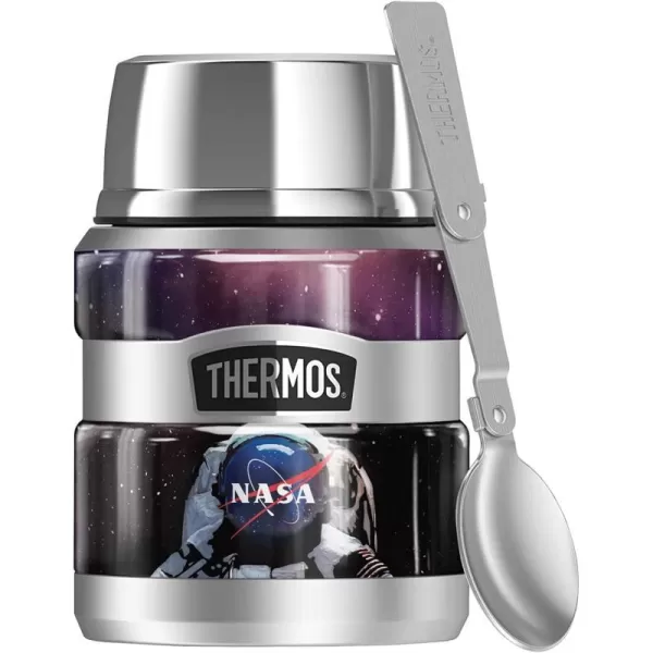 Nasa Nasa Logo Astronaut THERMOS STAINLESS KING Stainless Steel Food Jar with Folding Spoon Vacuum insulated amp Double Wall 16ozNasa Nasa Logo Astronaut THERMOS STAINLESS KING Stainless Steel Food Jar with Folding Spoon Vacuum insulated amp Double Wall 16oz