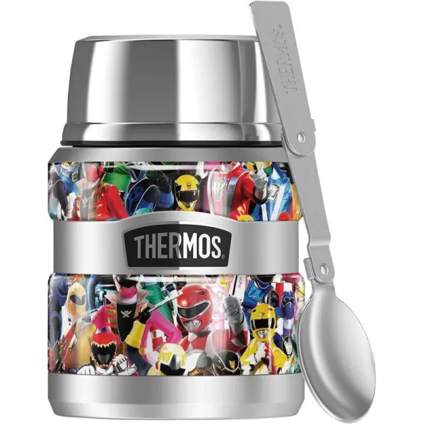 Power Rangers Crowd of Rangers THERMOS STAINLESS KING Stainless Steel Food Jar with Folding Spoon Vacuum insulated amp Double Wall 16oz16 oz Food Jar CROWD OF RANGERS