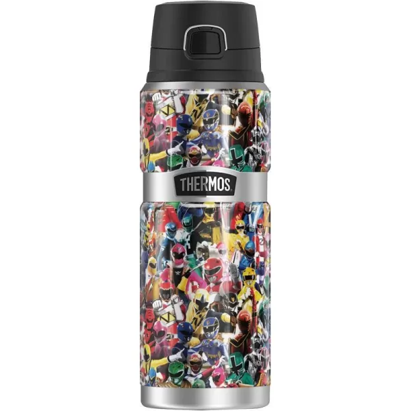 Power Rangers Power Rangers Comic Collage THERMOS STAINLESS KING Stainless Steel Drink Bottle Vacuum insulated amp Double Wall 24oz24 oz Bottle CROWD OF RANGERS