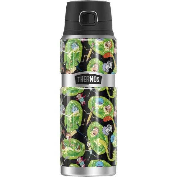 Rick and Morty Meeseeks Crowd THERMOS STAINLESS KING Stainless Steel Drink Bottle Vacuum insulated amp Double Wall 24oz24 oz Bottle PORTAL MAYHEM