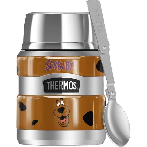 ScoobyDoo Face THERMOS STAINLESS KING Stainless Steel Food Jar with Folding Spoon Vacuum insulated amp Double Wall 16ozScoobyDoo Face THERMOS STAINLESS KING Stainless Steel Food Jar with Folding Spoon Vacuum insulated amp Double Wall 16oz