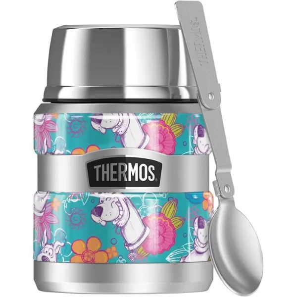 ScoobyDoo Flower Pattern THERMOS STAINLESS KING Stainless Steel Food Jar with Folding Spoon Vacuum insulated amp Double Wall 16ozScoobyDoo Flower Pattern THERMOS STAINLESS KING Stainless Steel Food Jar with Folding Spoon Vacuum insulated amp Double Wall 16oz