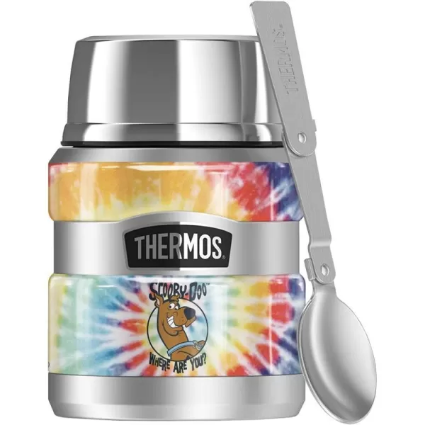 ScoobyDoo Tie Dye THERMOS STAINLESS KING Stainless Steel Food Jar with Folding Spoon Vacuum insulated amp Double Wall 16oz16 oz Food Jar TIE DYE