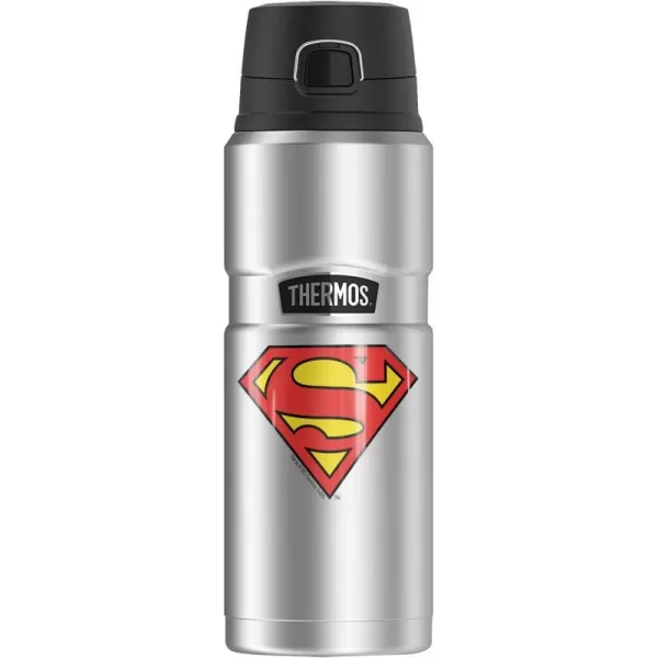 Superman Classic Logo Shield THERMOS STAINLESS KING Stainless Steel Drink Bottle Vacuum insulated amp Double Wall 24oz24 oz Bottle CLASSIC LOGO SHIELD