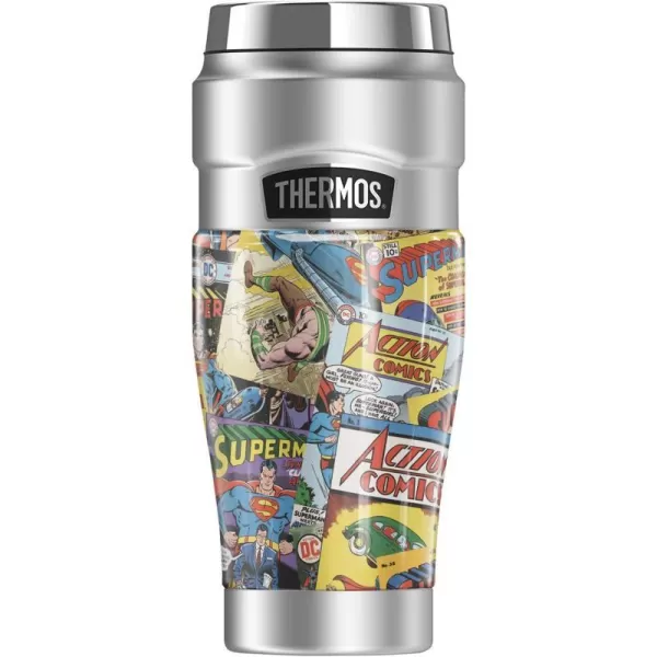 Superman Comic Covers THERMOS STAINLESS KING Stainless Steel Drink Bottle Vacuum insulated amp Double Wall 24oz16 oz Tumbler Superman Comic Covers