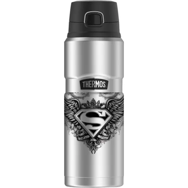 Superman Sublimation Winged Logo THERMOS STAINLESS KING Stainless Steel Drink Bottle Vacuum insulated amp Double Wall 24ozSuperman Sublimation Winged Logo THERMOS STAINLESS KING Stainless Steel Drink Bottle Vacuum insulated amp Double Wall 24oz