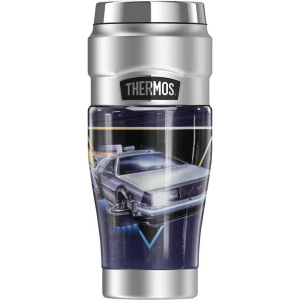 THERMOS Back To The Future Delorian Chrome Logo STAINLESS KING Stainless Steel Travel Tumbler Vacuum insulated amp Double Wall 16ozTHERMOS Back To The Future Delorian Chrome Logo STAINLESS KING Stainless Steel Travel Tumbler Vacuum insulated amp Double Wall 16oz