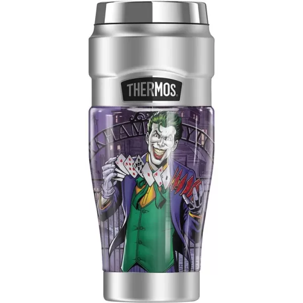 THERMOS Batman Joker Arkham STAINLESS KING Stainless Steel Travel Tumbler Vacuum insulated amp Double Wall 16oz16 oz Tumbler JOKER ARKHAM