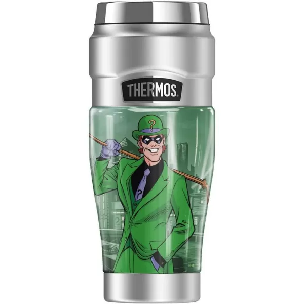 THERMOS Batman Joker Arkham STAINLESS KING Stainless Steel Travel Tumbler Vacuum insulated amp Double Wall 16oz16 oz Tumbler RIDDLER DOCKS