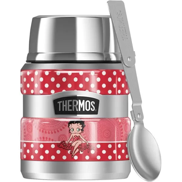 THERMOS Betty Boop Paisley Dots STAINLESS KING Stainless Steel Food Jar with Folding Spoon Vacuum insulated amp Double Wall 16ozTHERMOS Betty Boop Paisley Dots STAINLESS KING Stainless Steel Food Jar with Folding Spoon Vacuum insulated amp Double Wall 16oz