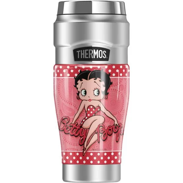 THERMOS Betty Boop Paisley Dots STAINLESS KING Stainless Steel Travel Tumbler Vacuum insulated amp Double Wall 16ozTHERMOS Betty Boop Paisley Dots STAINLESS KING Stainless Steel Travel Tumbler Vacuum insulated amp Double Wall 16oz