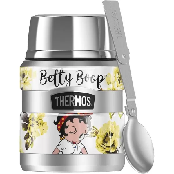 THERMOS Betty Boop Yellow Flowers STAINLESS KING Stainless Steel Food Jar with Folding Spoon Vacuum insulated amp Double Wall 16ozTHERMOS Betty Boop Yellow Flowers STAINLESS KING Stainless Steel Food Jar with Folding Spoon Vacuum insulated amp Double Wall 16oz