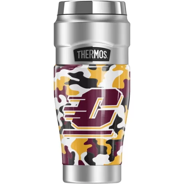 THERMOS Central Michigan University OFFICIAL Camo STAINLESS KING Stainless Steel Travel Tumbler Vacuum insulated amp Double Wall 16oz16 oz Tumbler Camo