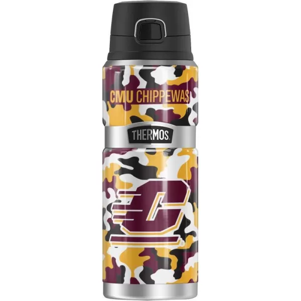 THERMOS Central Michigan University OFFICIAL TieDye STAINLESS KING Stainless Steel Drink Bottle Vacuum insulated amp Double Wall 24oz24 oz Bottle Camo