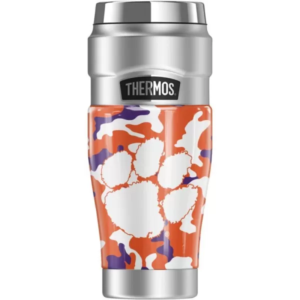 THERMOS Clemson University OFFICIAL Let Em Rip STAINLESS KING Stainless Steel Travel Tumbler Vacuum insulated amp Double Wall 16oz16 oz Tumbler Camo