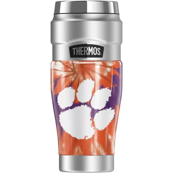 THERMOS Clemson University OFFICIAL Let Em Rip STAINLESS KING Stainless Steel Travel Tumbler Vacuum insulated amp Double Wall 16oz16 oz Tumbler TIEDYE