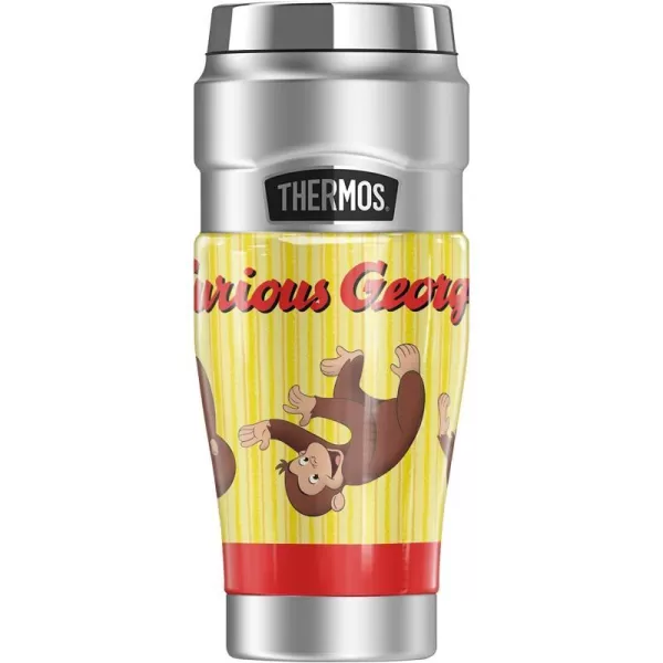 THERMOS Curious George Rolling George STAINLESS KING Stainless Steel Travel Tumbler Vacuum insulated amp Double Wall 16ozTHERMOS Curious George Rolling George STAINLESS KING Stainless Steel Travel Tumbler Vacuum insulated amp Double Wall 16oz