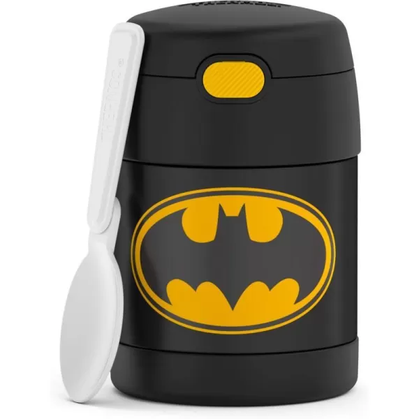 THERMOS FUNTAINER 10 Ounce Stainless Steel Vacuum Insulated Kids Food Jar with Spoon Preschool MinnieBatman