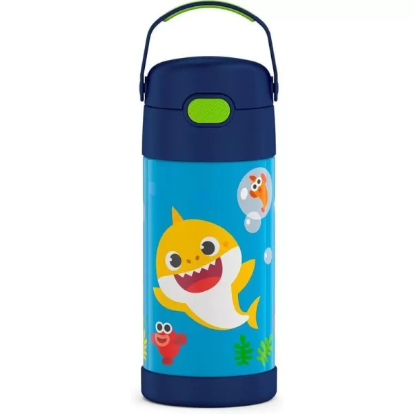 THERMOS FUNTAINER 12 Ounce Stainless Steel Vacuum Insulated Kids Straw Bottle Black12 Ounce Baby Shark