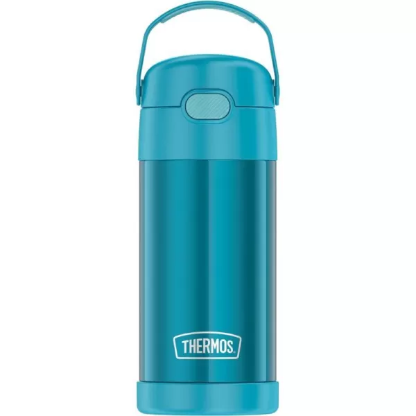 THERMOS FUNTAINER 12 Ounce Stainless Steel Vacuum Insulated Kids Straw Bottle Black12 Ounce Teal