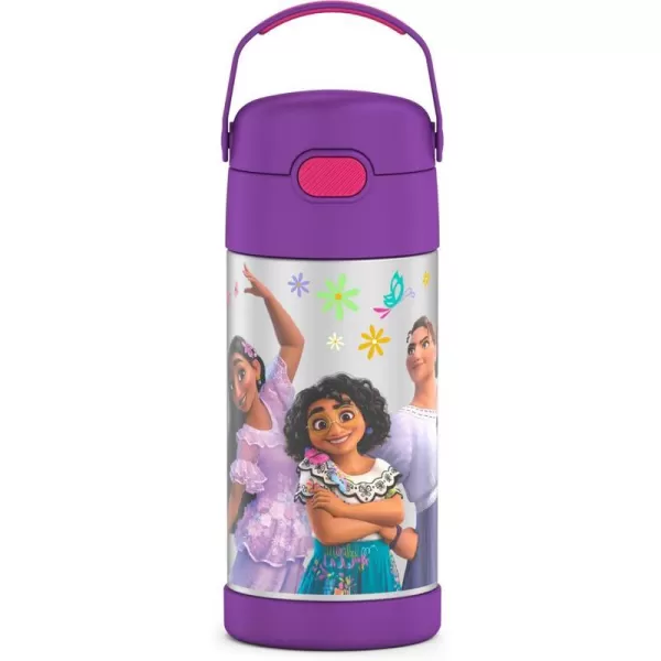 THERMOS FUNTAINER 12 Ounce Stainless Steel Vacuum Insulated Kids Straw Bottle Encanto12 Ounce Encanto Licensed Characters