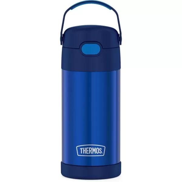 THERMOS FUNTAINER 12 Ounce Stainless Steel Vacuum Insulated Kids Straw Bottle LimeBlue 12 Ounce Solid Color